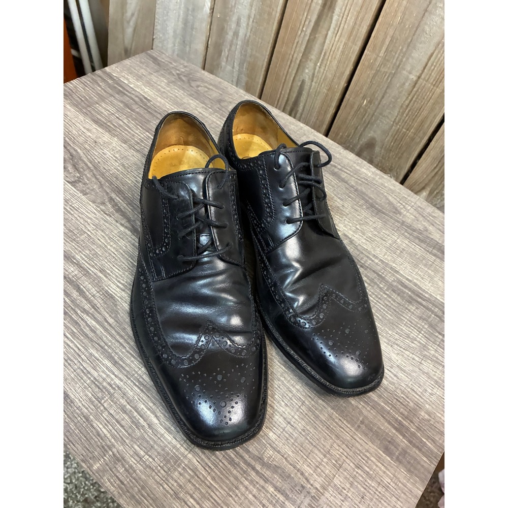 Cole Haan Mens Black Leather Nike Air Wingtip Oxford Dress Shoes 27508 8 M